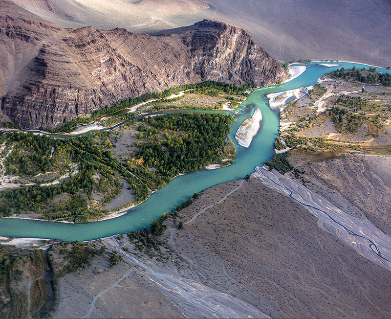 mongolia from plane window 